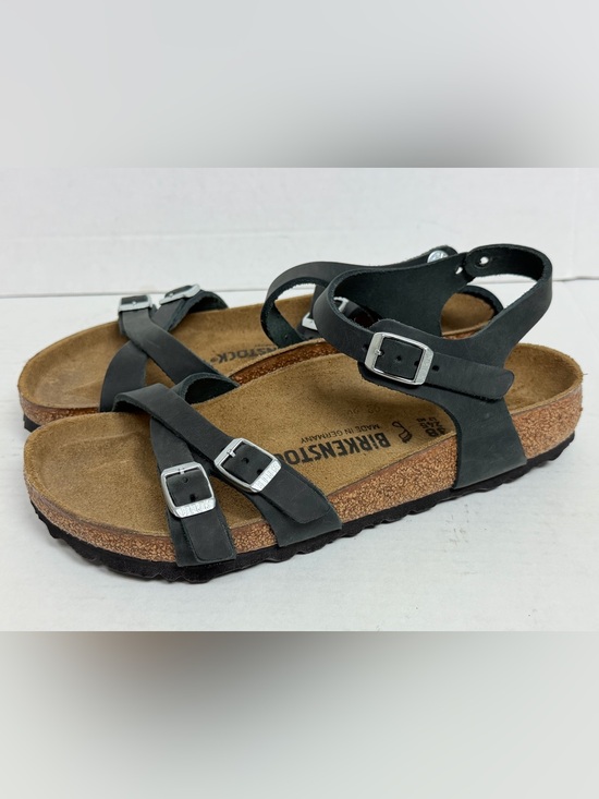 Birkenstock Shoes - NEW Birkenstock Kumba Leather Adjustable Sandals Black Womens 7 EU 38 Reg READ